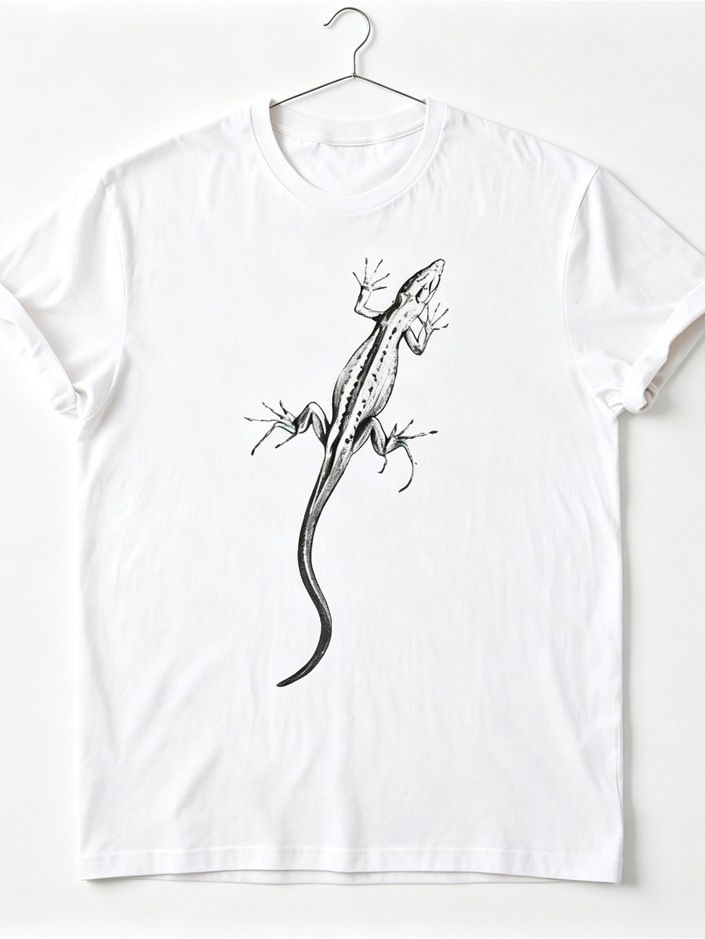 Lizard Outline Drawing T Shirt Minimal Reptile Art Herpetology Graphic Tee